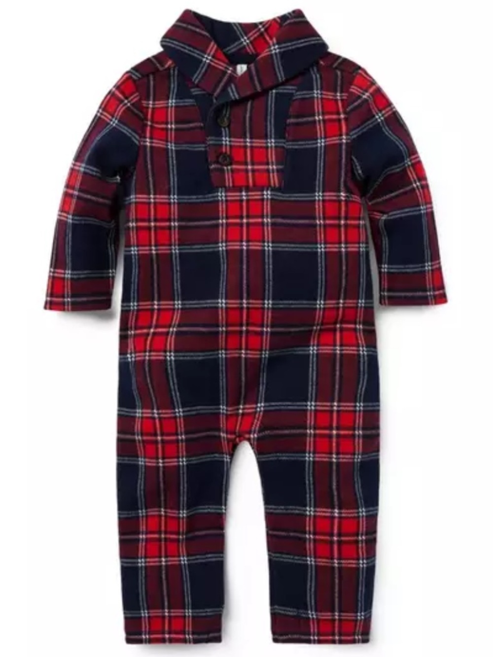 🎄 Janie and Jack Red and Navy Tartan Plaid One Piece